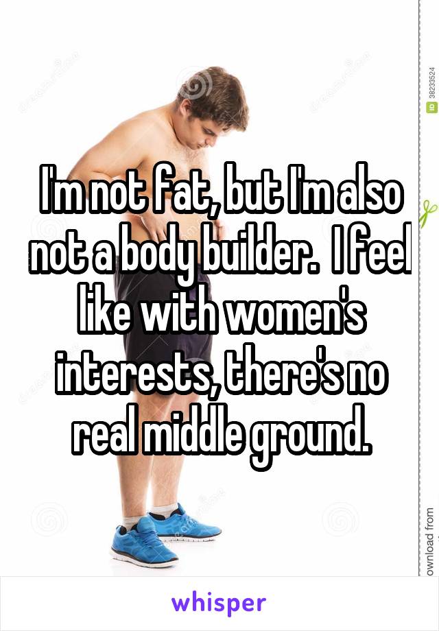 I'm not fat, but I'm also not a body builder.  I feel like with women's interests, there's no real middle ground.