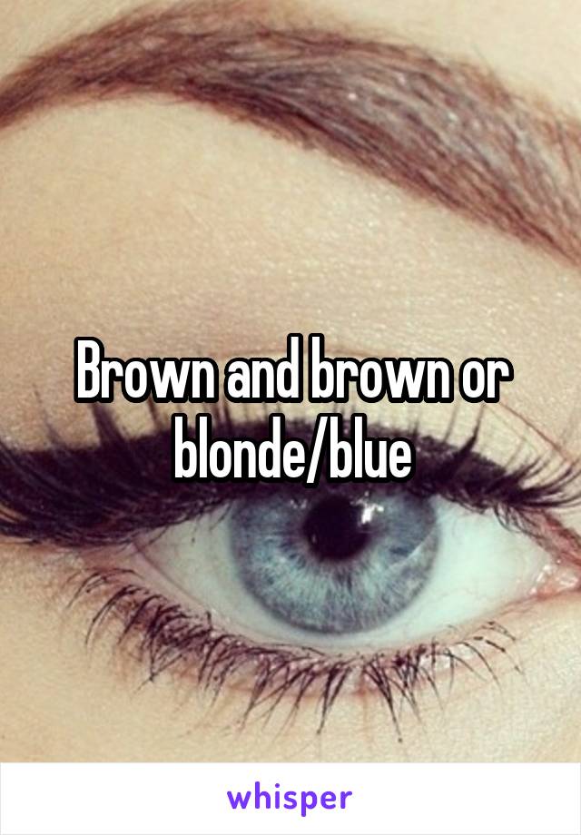 Brown and brown or blonde/blue