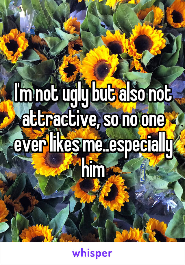 I'm not ugly but also not attractive, so no one ever likes me..especially him