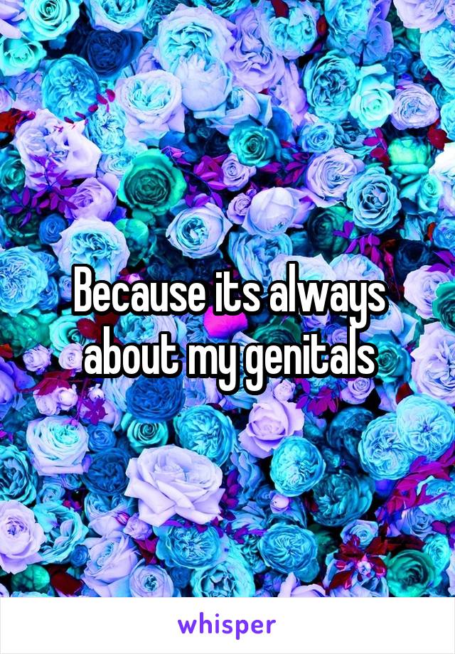 Because its always about my genitals