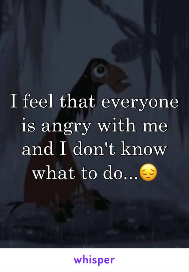 I feel that everyone is angry with me and I don't know what to do...😔