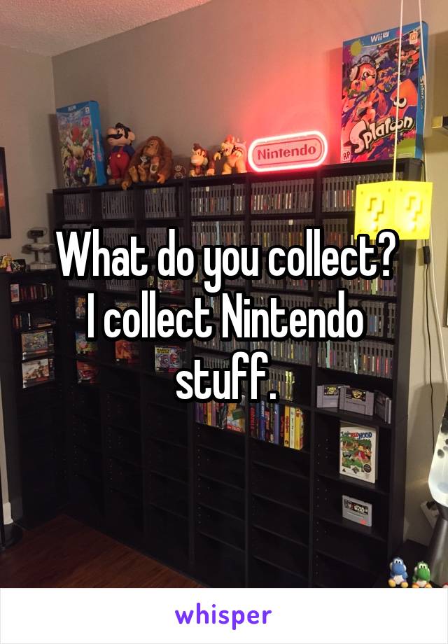 What do you collect?
I collect Nintendo stuff.