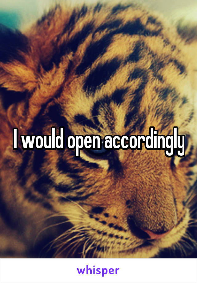 I would open accordingly