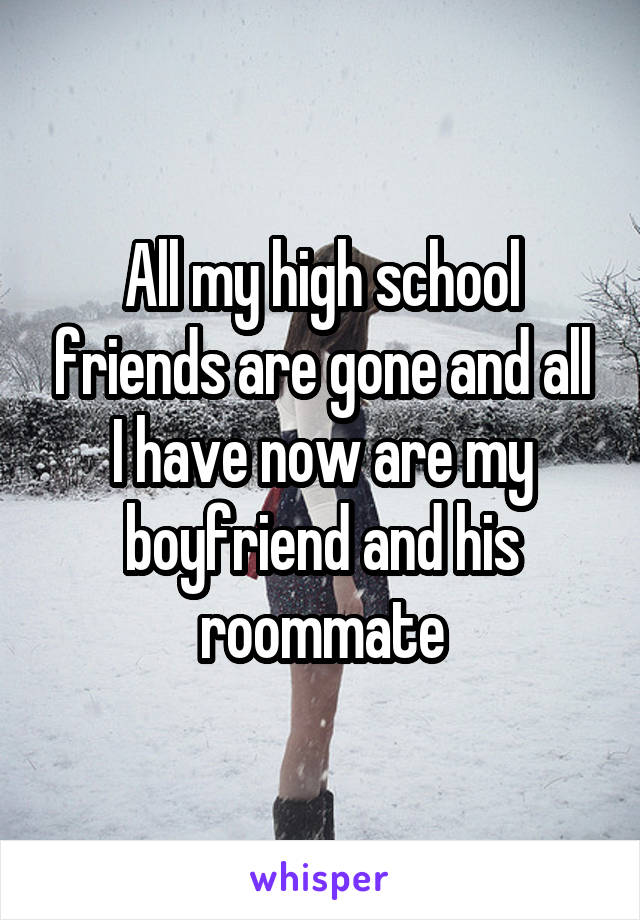 All my high school friends are gone and all I have now are my boyfriend and his roommate