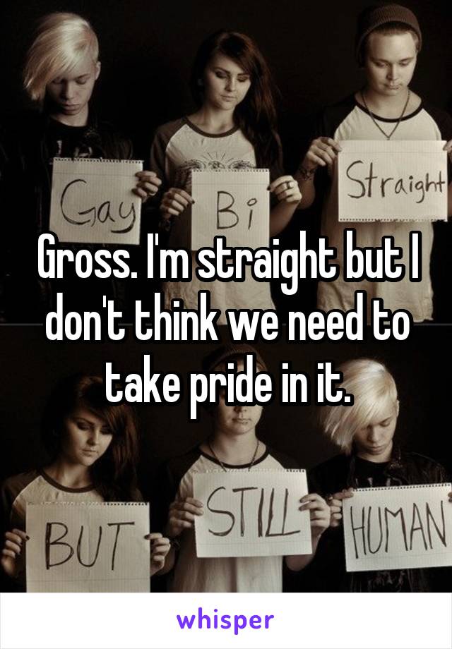 Gross. I'm straight but I don't think we need to take pride in it.