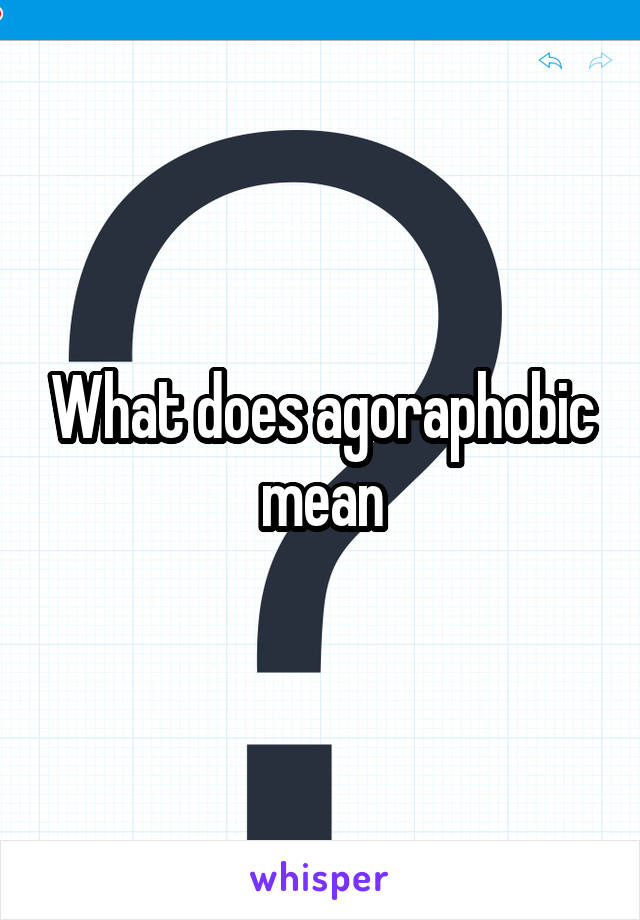 What does agoraphobic mean