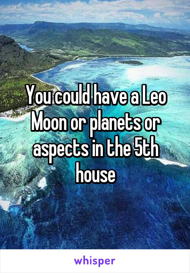 You could have a Leo Moon or planets or aspects in the 5th house