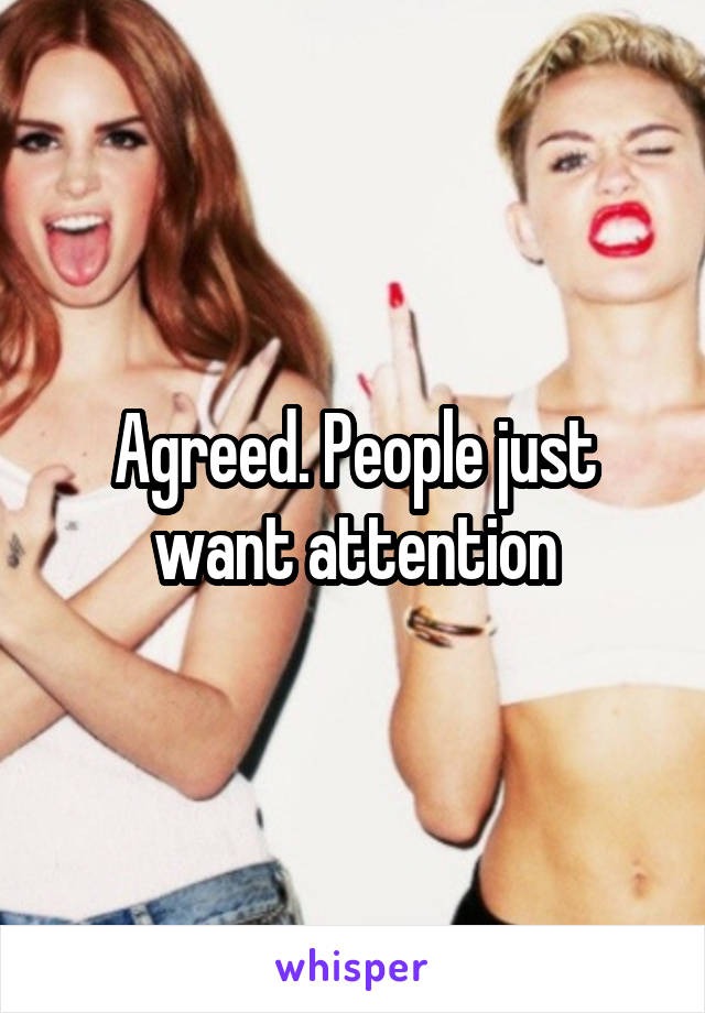 Agreed. People just want attention