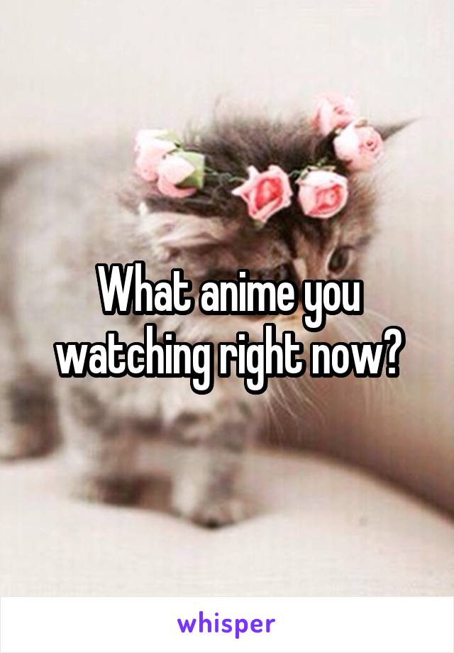 What anime you watching right now?