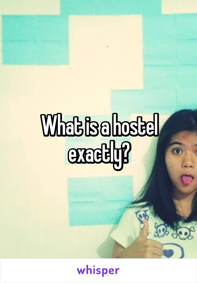 What is a hostel exactly?