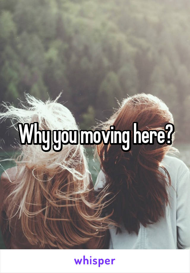 Why you moving here?