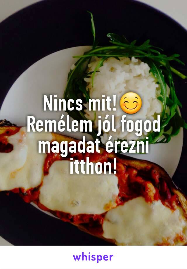 Nincs mit!😊
Remélem jól fogod magadat érezni itthon!