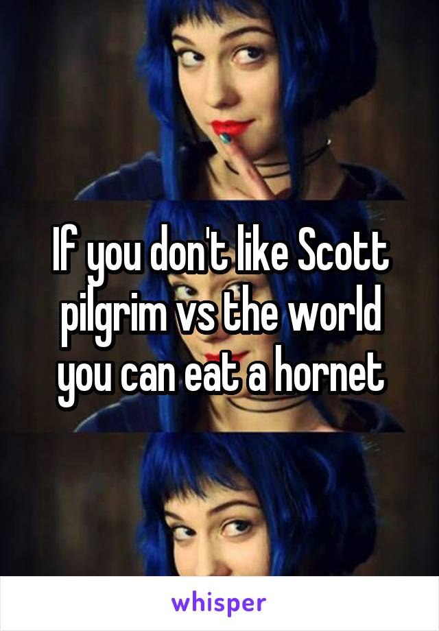 If you don't like Scott pilgrim vs the world you can eat a hornet