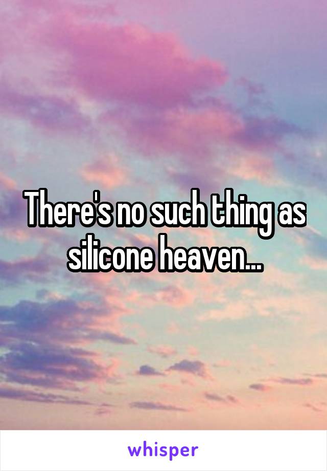 There's no such thing as silicone heaven...