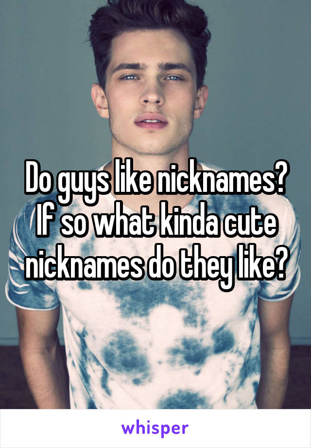 Do guys like nicknames? If so what kinda cute nicknames do they like?