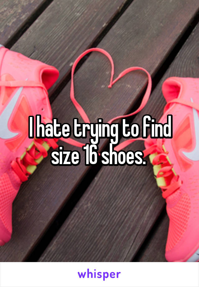 I hate trying to find size 16 shoes. 