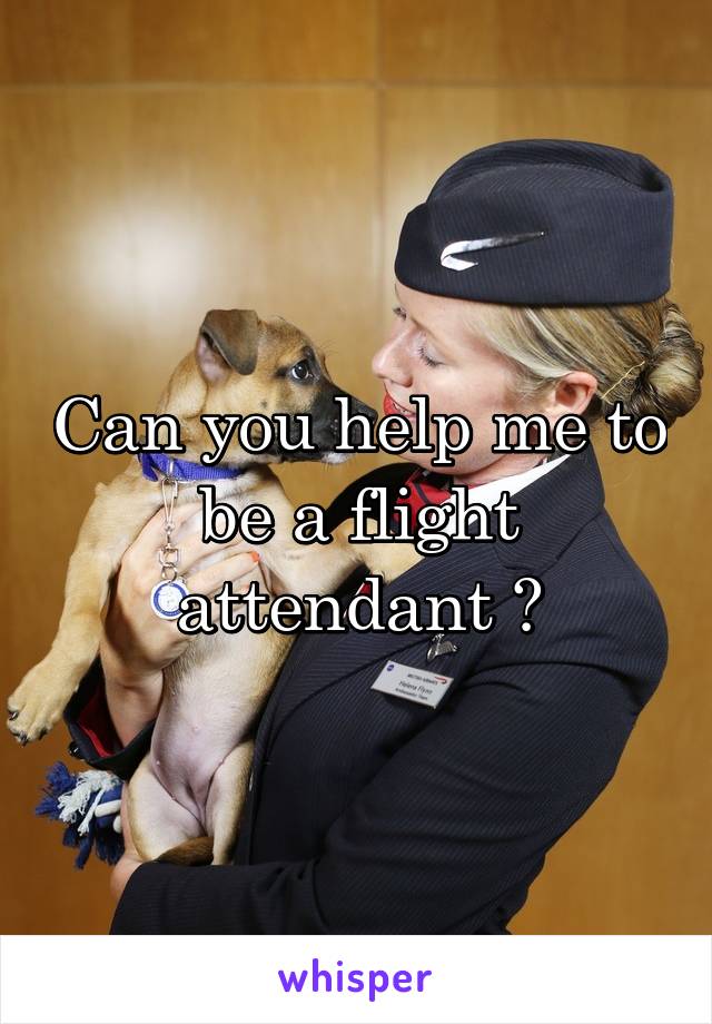 Can you help me to be a flight attendant ?