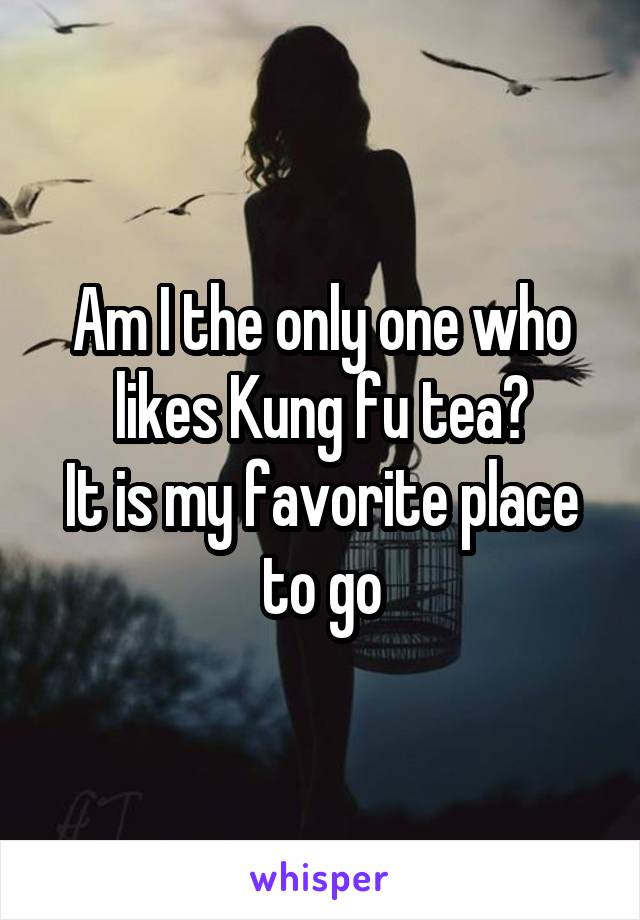 Am I the only one who likes Kung fu tea?
It is my favorite place to go