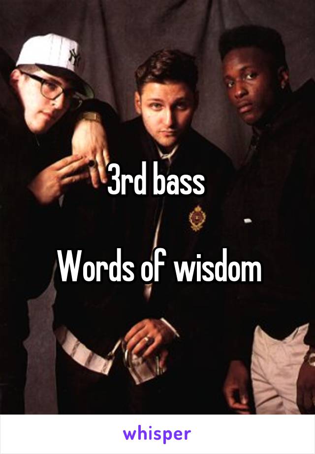 3rd bass 

Words of wisdom