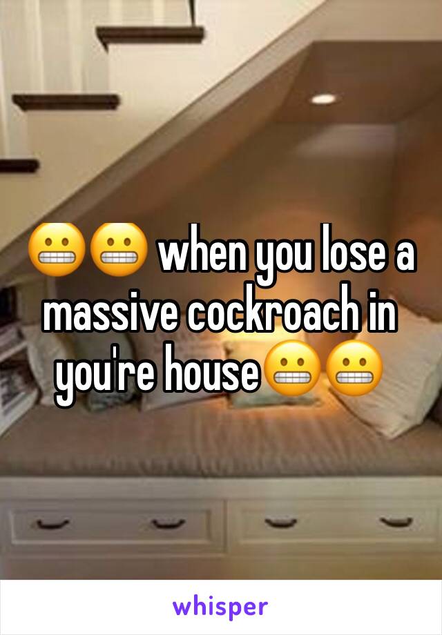 😬😬 when you lose a massive cockroach in you're house😬😬