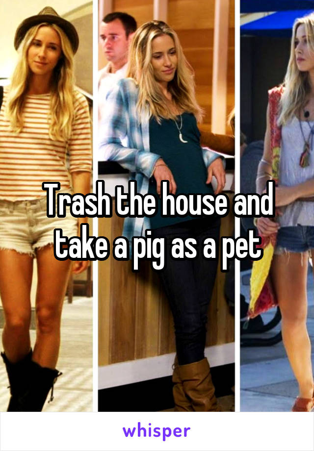 Trash the house and take a pig as a pet