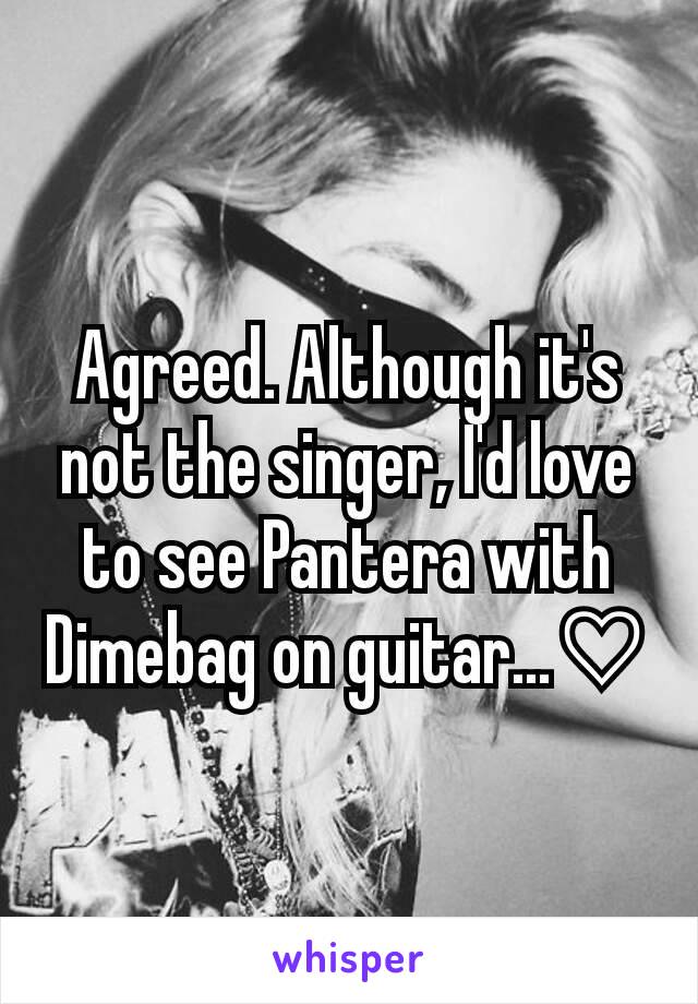 Agreed. Although it's not the singer, I'd love to see Pantera with Dimebag on guitar...♡