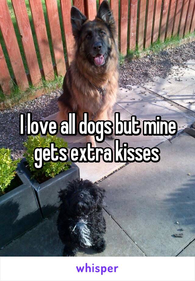 I love all dogs but mine gets extra kisses 