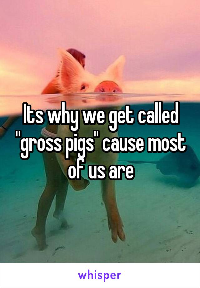 Its why we get called "gross pigs" cause most of us are