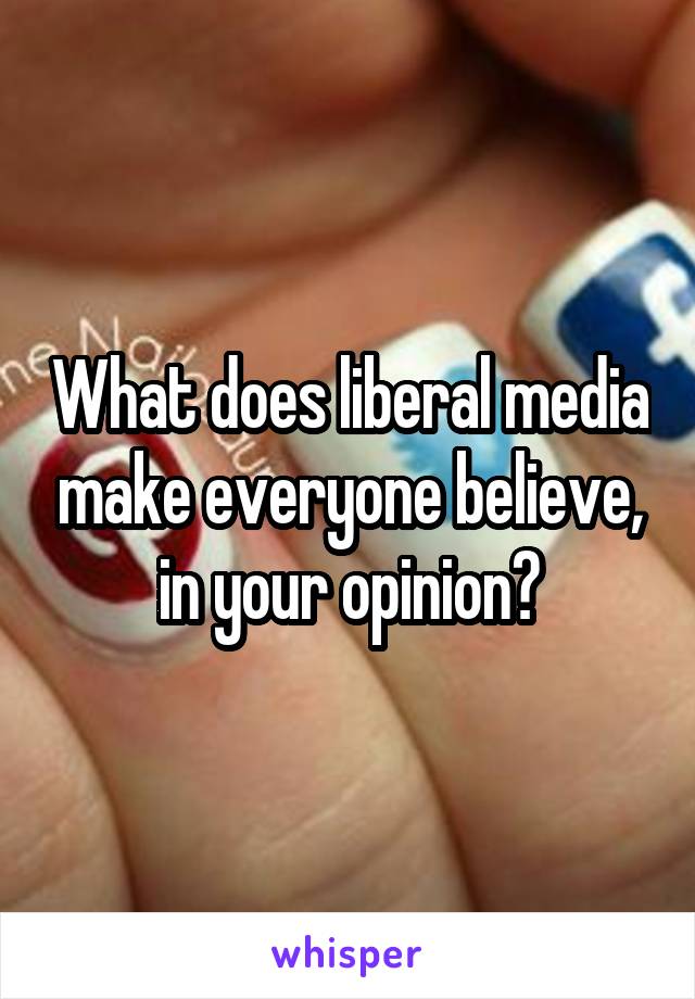 What does liberal media make everyone believe, in your opinion?