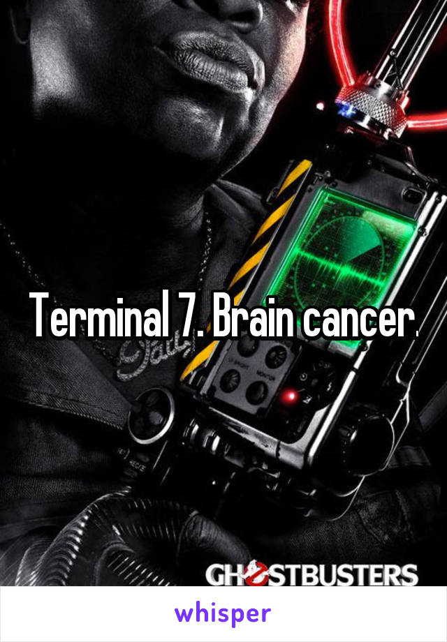 Terminal 7. Brain cancer.