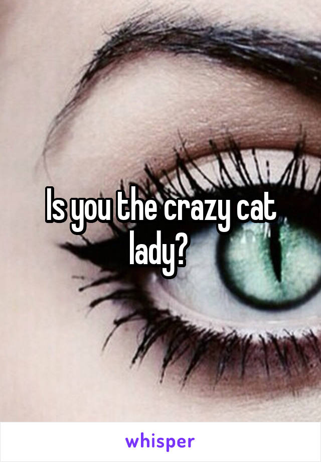 Is you the crazy cat lady? 