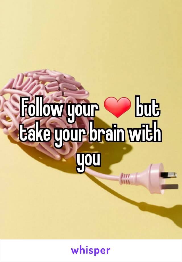 Follow your ❤ but take your brain with you 