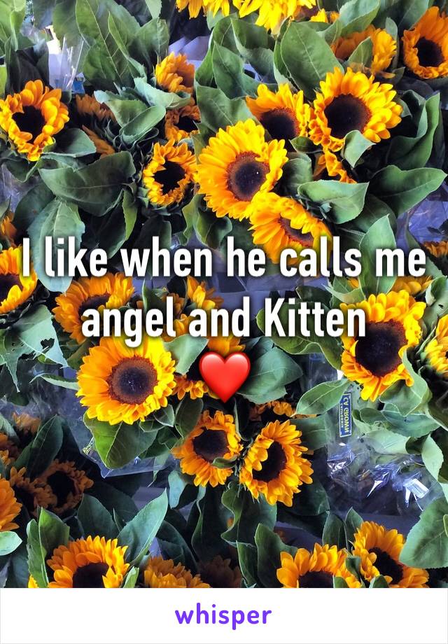 I like when he calls me angel and Kitten
❤️