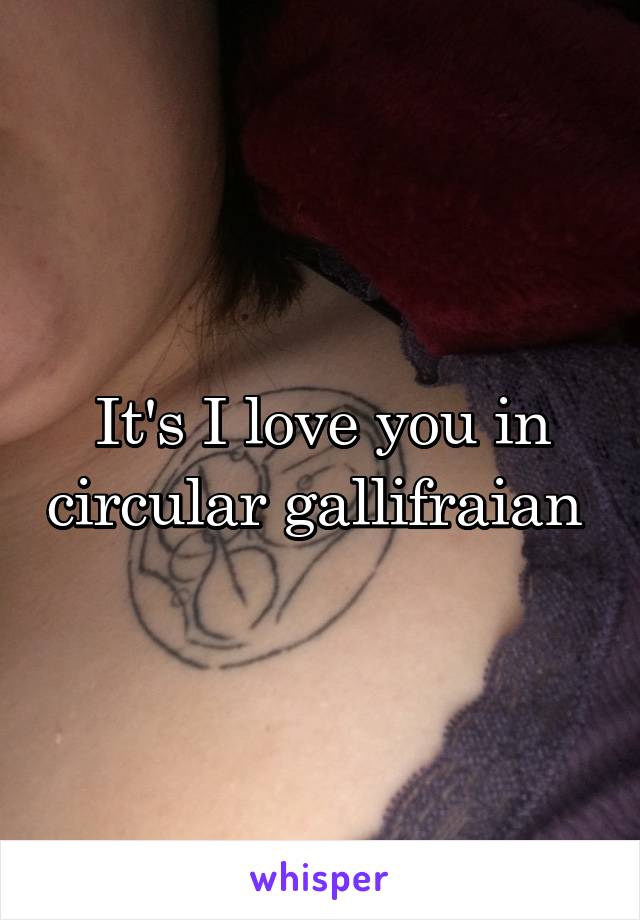 It's I love you in circular gallifraian 