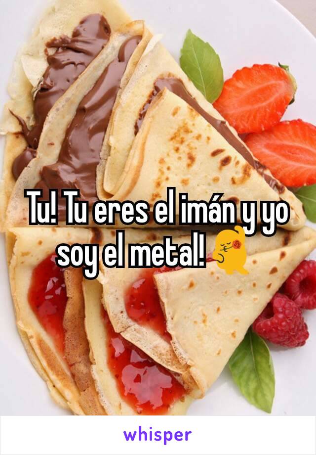 Tu! Tu eres el imán y yo soy el metal!💃