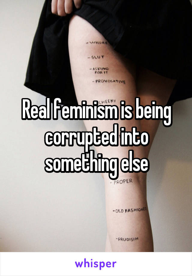 Real feminism is being corrupted into something else