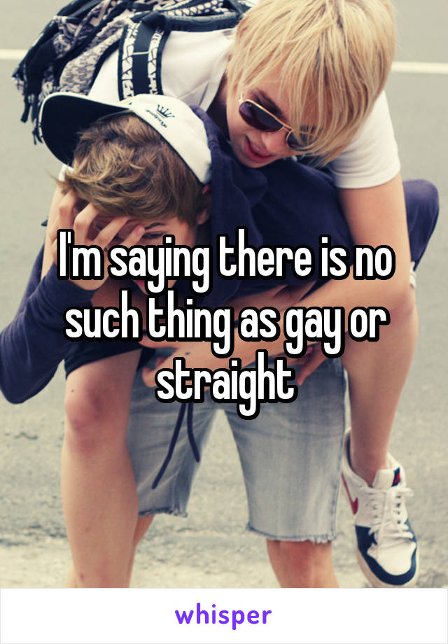 I'm saying there is no such thing as gay or straight