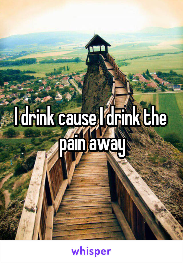 I drink cause I drink the  pain away