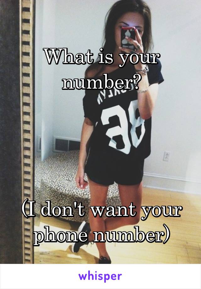 What is your number?




(I don't want your phone number)