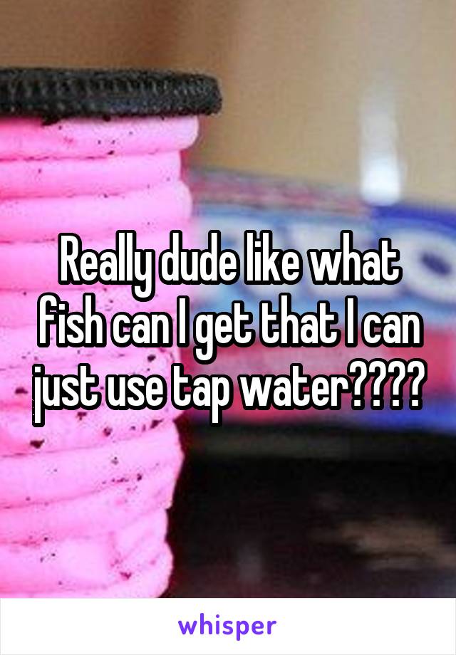 Really dude like what fish can I get that I can just use tap water????
