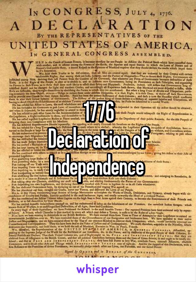 1776
Declaration of Independence 