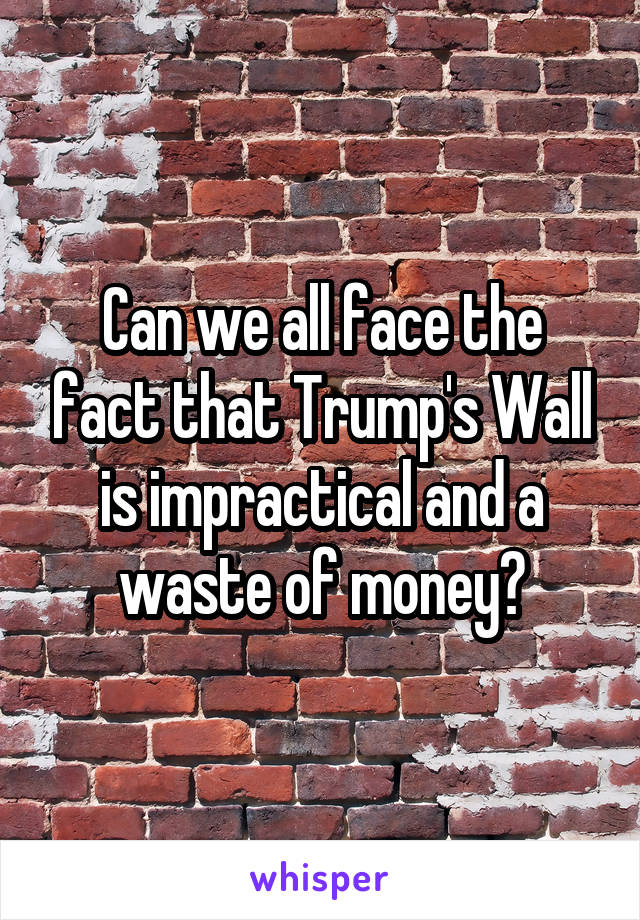 Can we all face the fact that Trump's Wall is impractical and a waste of money?