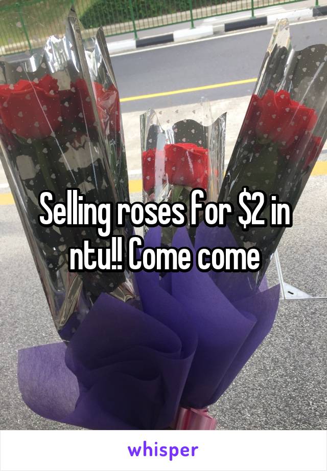 Selling roses for $2 in ntu!! Come come