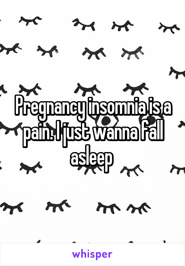 Pregnancy insomnia is a pain. I just wanna fall asleep 