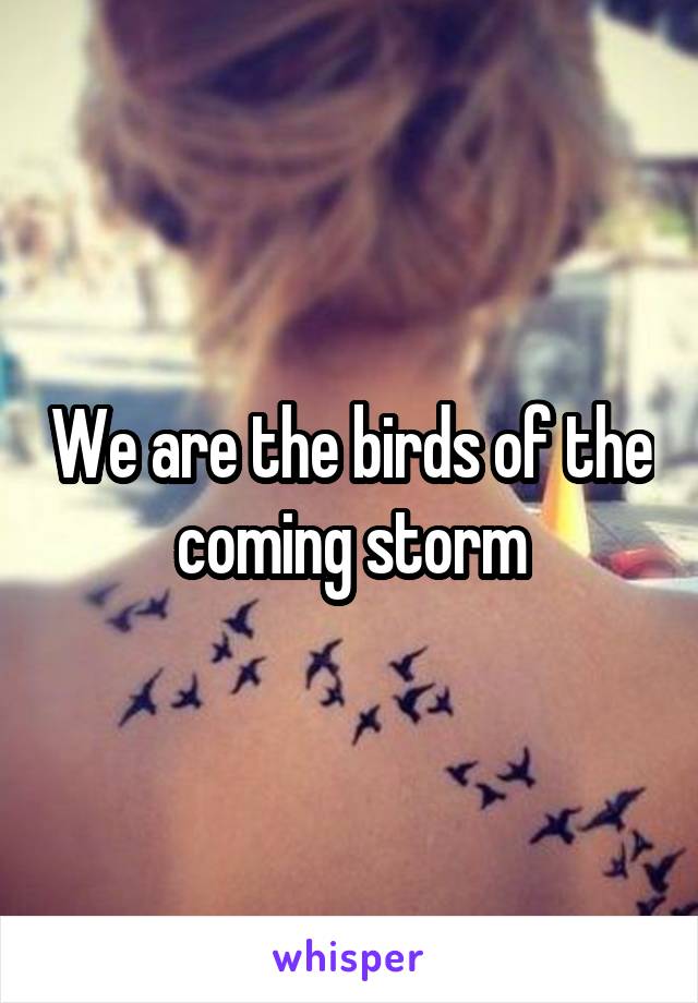 We are the birds of the coming storm