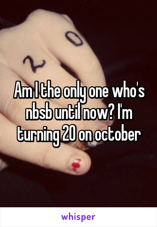 Am I the only one who's nbsb until now? I'm turning 20 on october