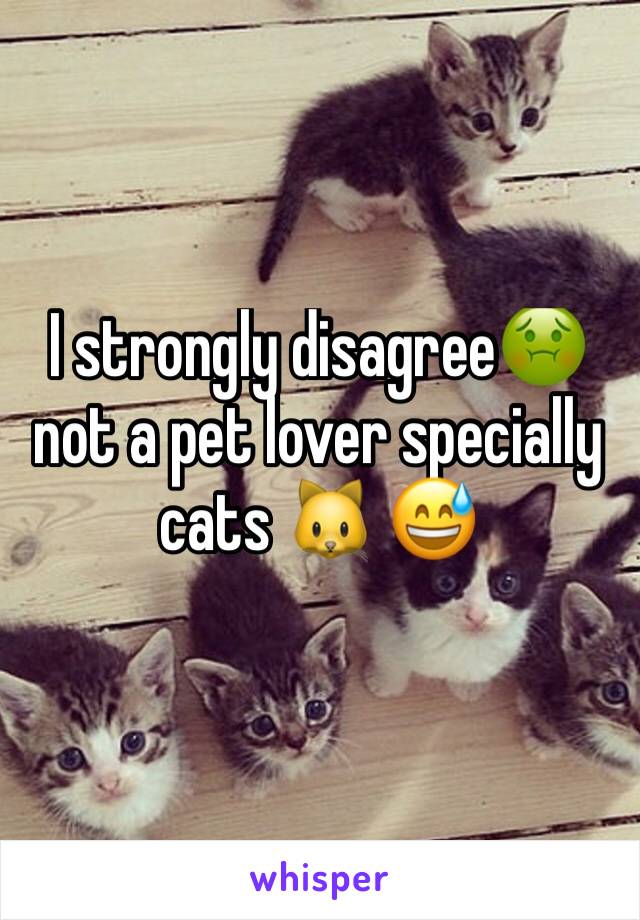 I strongly disagree🤢 not a pet lover specially cats 🐱 😅
