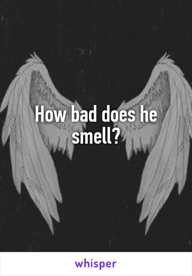 How bad does he smell?
