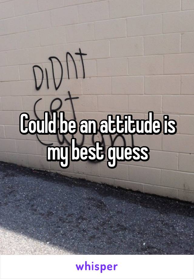 Could be an attitude is my best guess