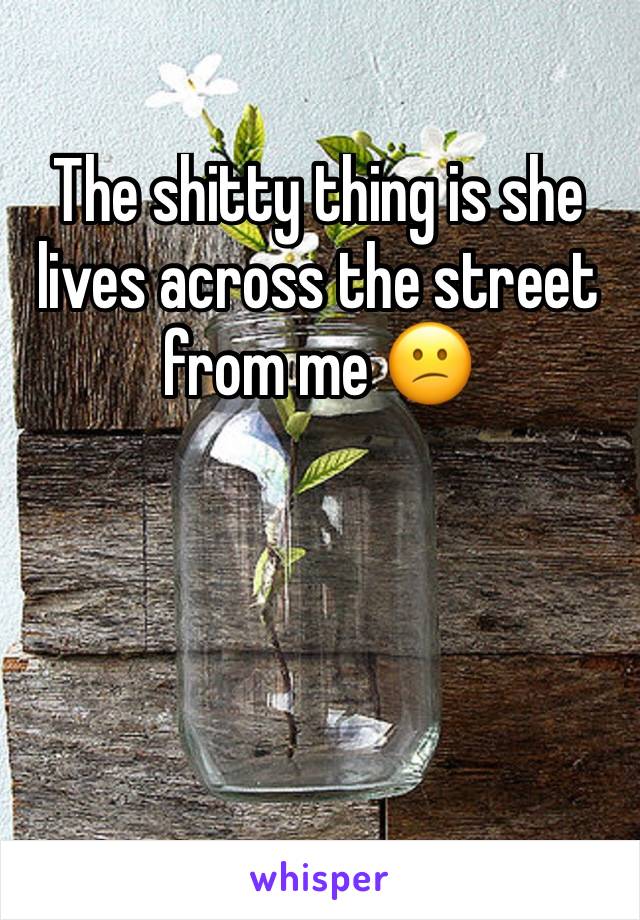 The shitty thing is she lives across the street from me 😕